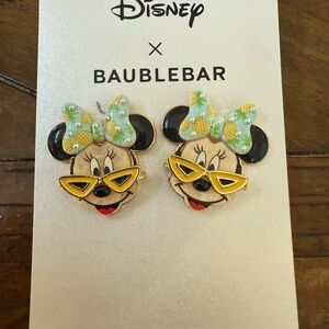 Disney BaubleBar Minnie Mouse Pineapple Bow & Sunglasses Earrings